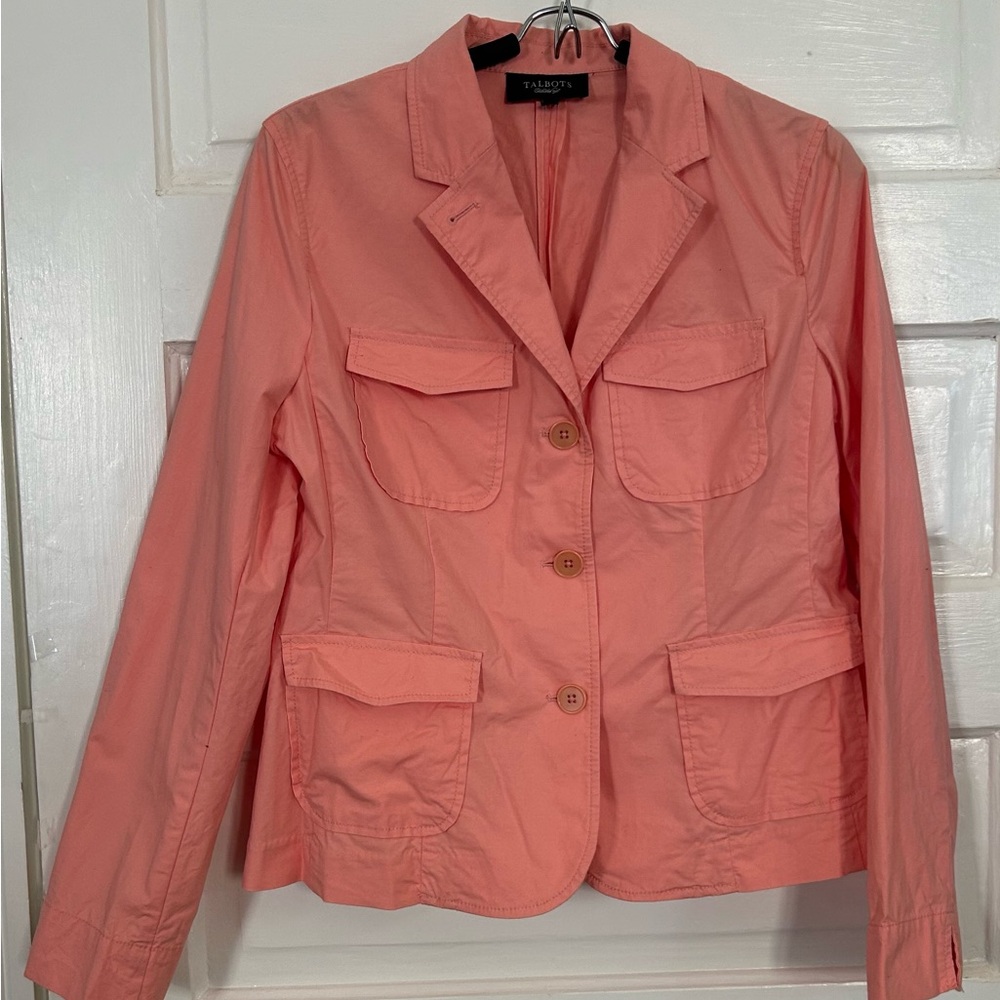 NWOT Talbots Women's Cotton Peach Blazer, size 10